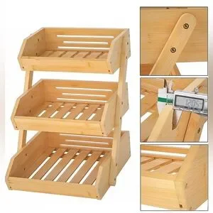 Large 3 Tier Bamboo Stand Kitchen - Thumbnail 2